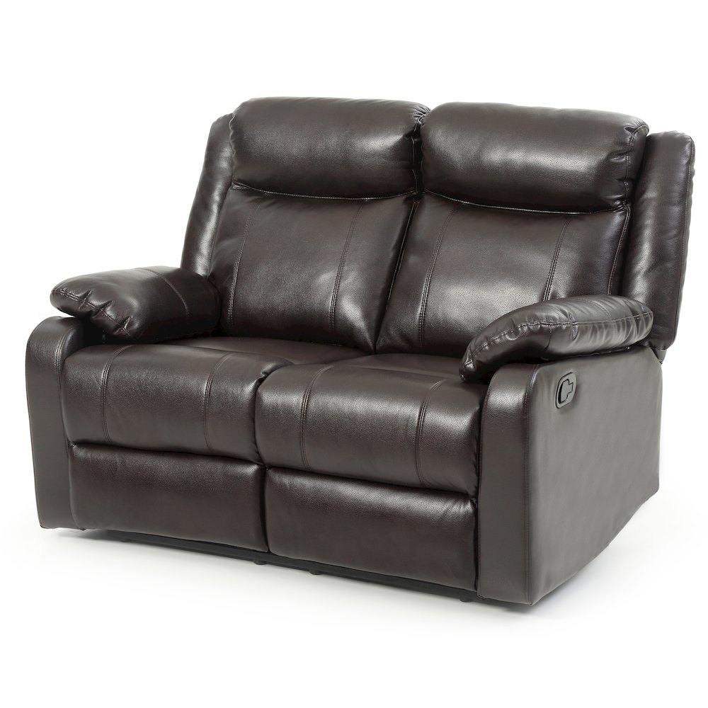 Glory Furniture Ward Reclining Loveseat in Dark Brown Color. Picture 1