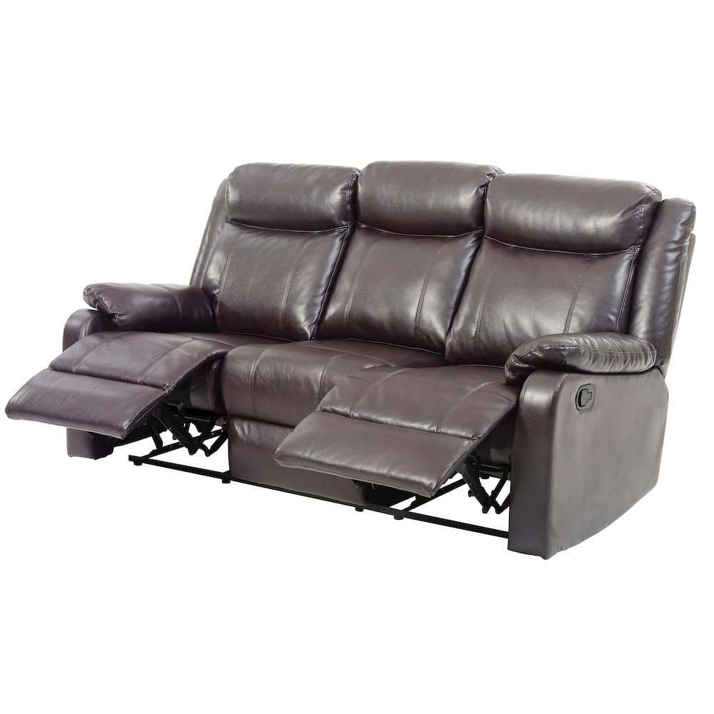 Glory Furniture Ward Reclining Sofa in Dark Brown Color. Picture 2