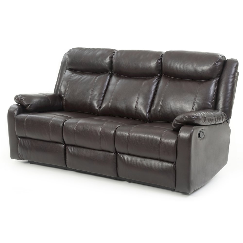 Glory Furniture Ward Reclining Sofa in Dark Brown Color. Picture 1