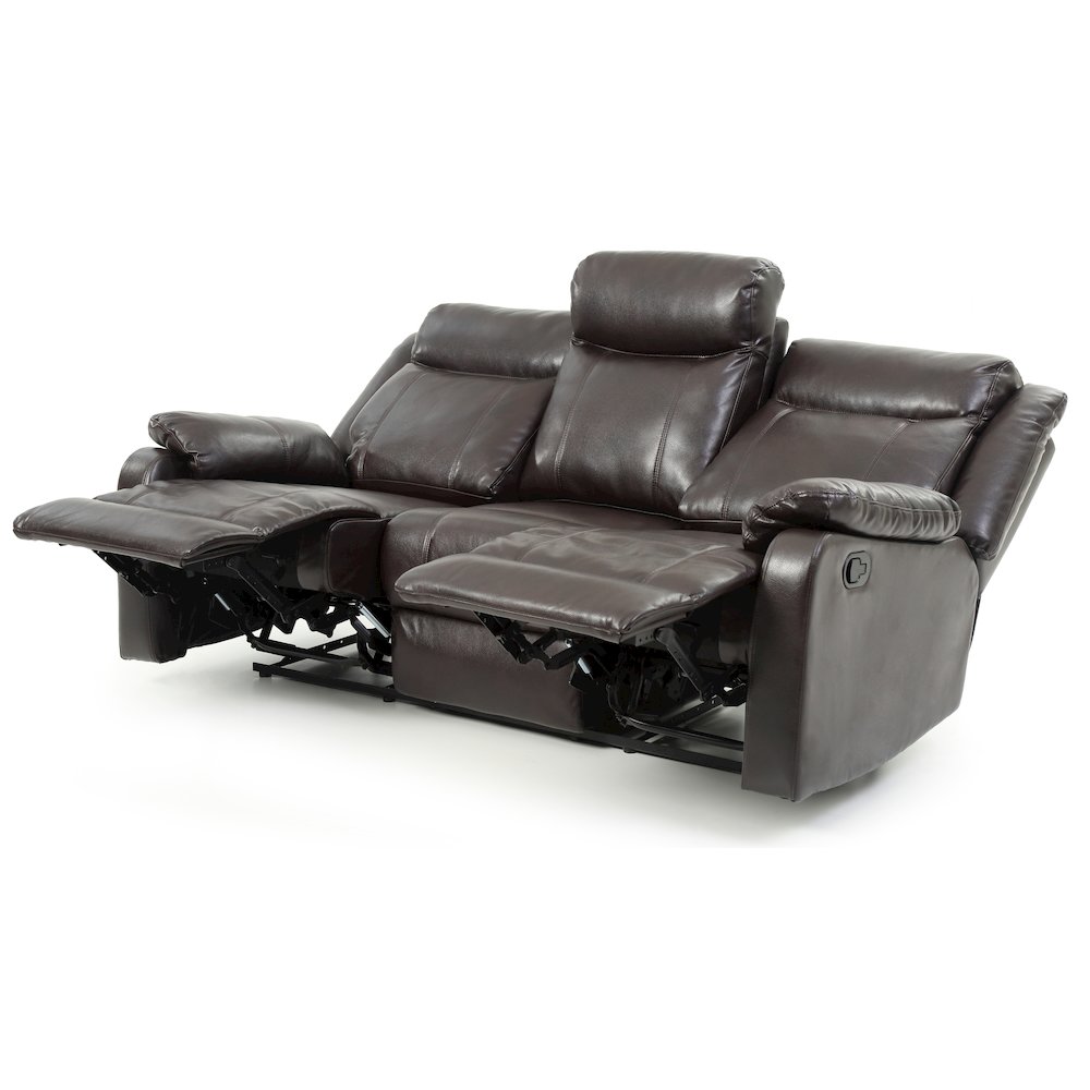 Glory Furniture Ward Reclining Sofa in Dark Brown Color. Picture 5