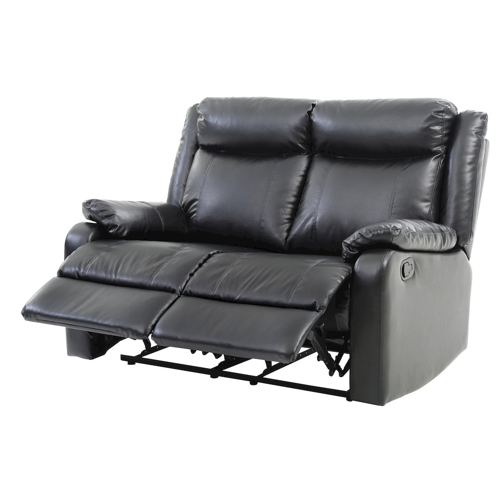 Glory Furniture Ward Reclining Loveseat in Black Color. Picture 1