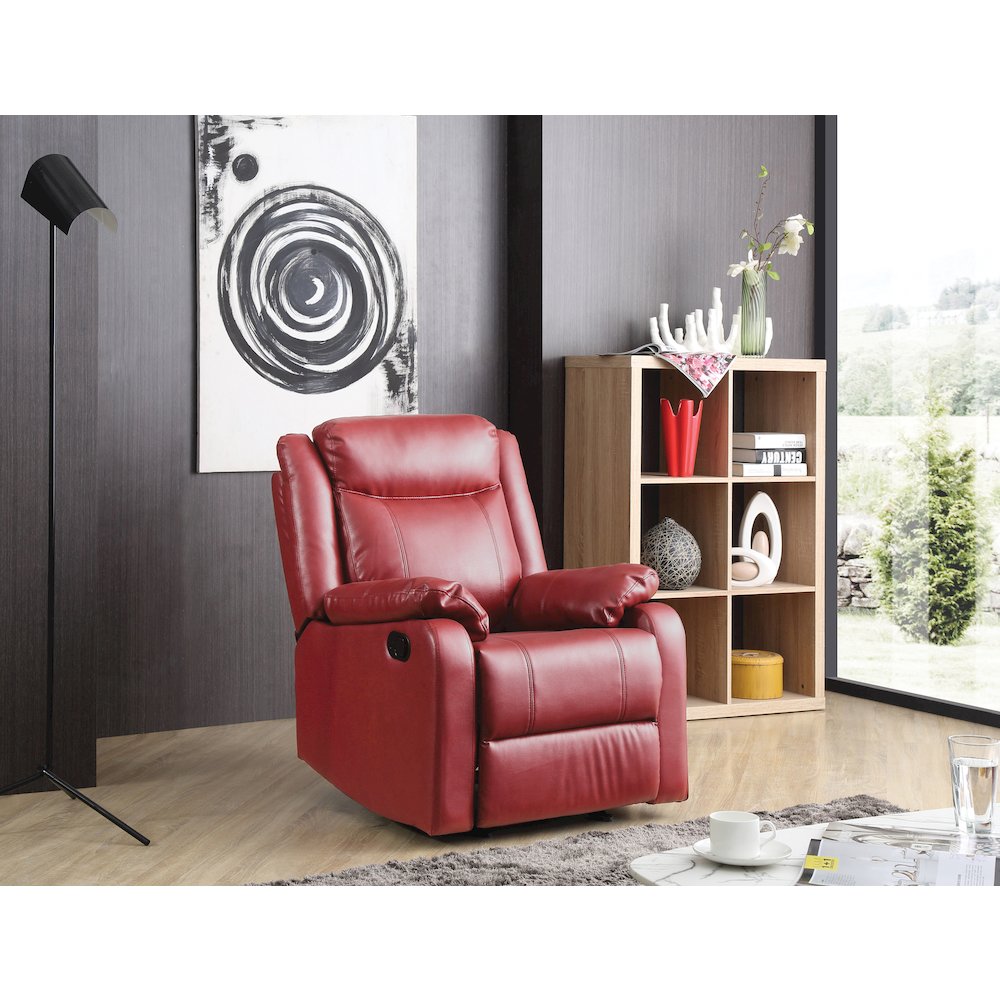 Glory Furniture Ward Rocker Recliner in Red Color. Picture 6