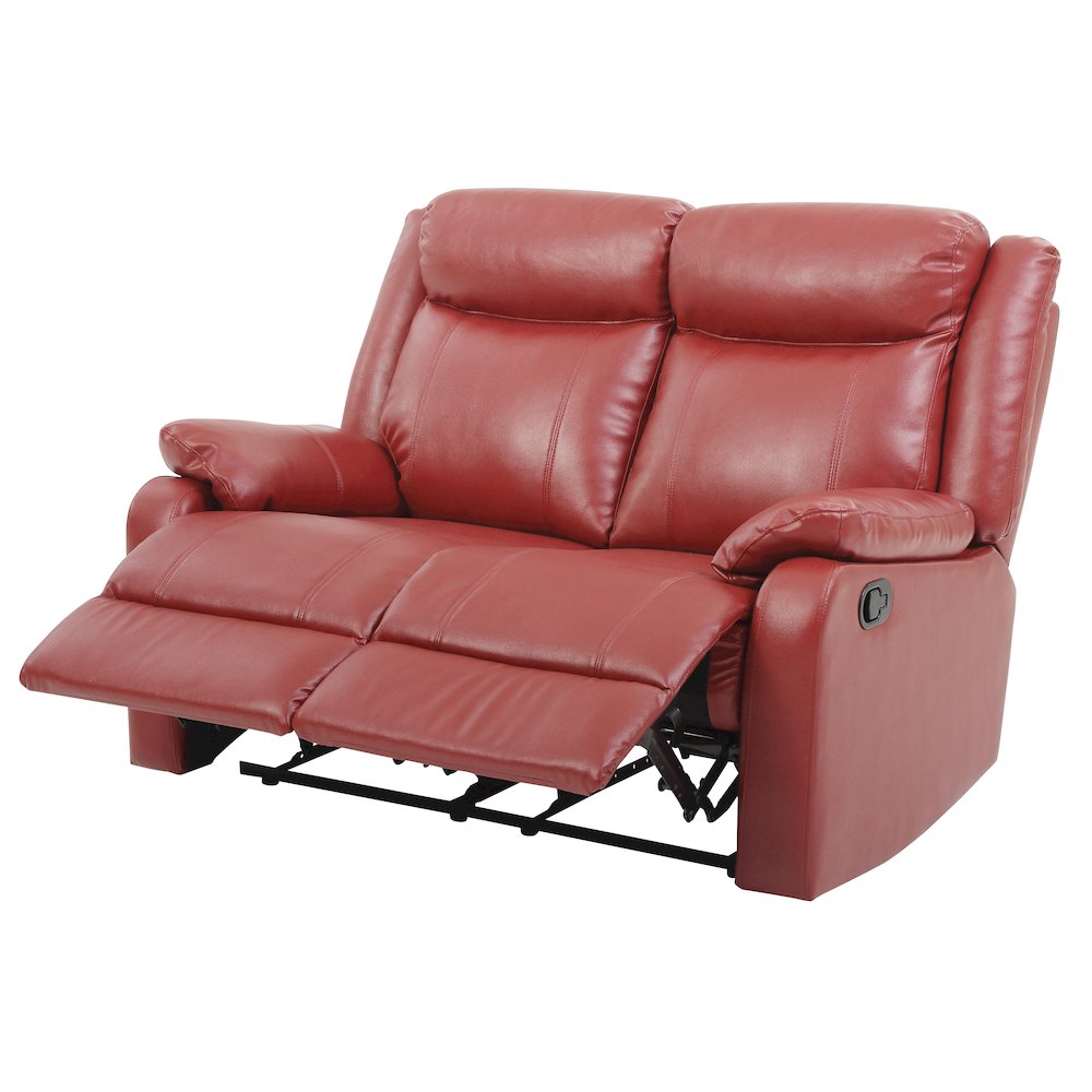 Glory Furniture Ward Reclining Loveseat in Red Color. Picture 1