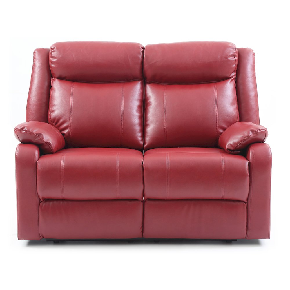 Glory Furniture Ward Reclining Loveseat in Red Color. Picture 2