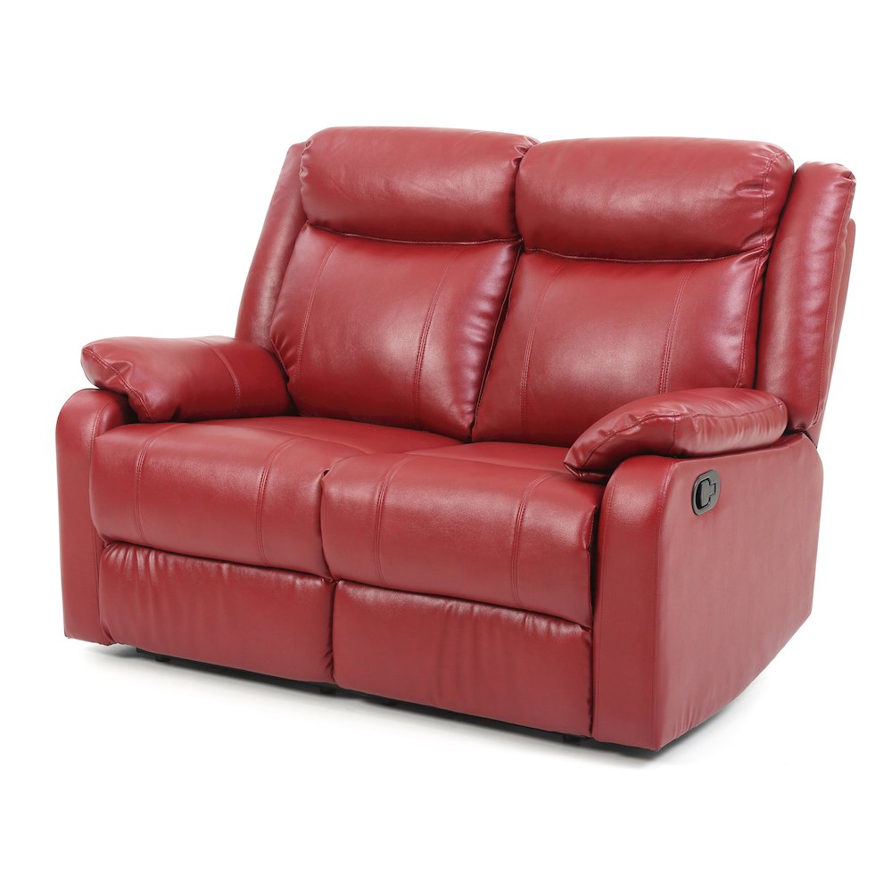 Glory Furniture Ward Reclining Loveseat in Red Color. Picture 3
