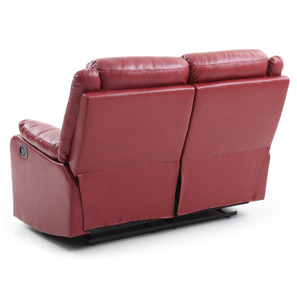 Glory Furniture Ward Reclining Loveseat in Red Color. Picture 4