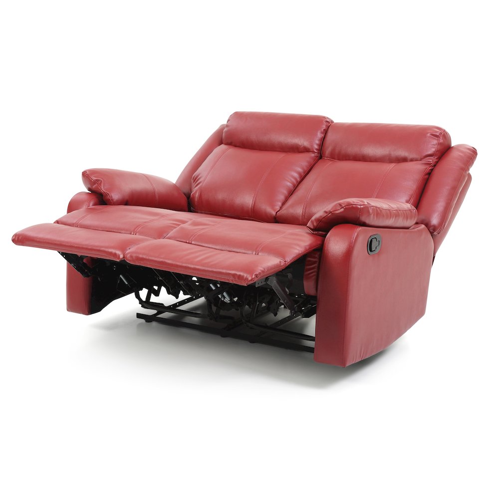 Glory Furniture Ward Reclining Loveseat in Red Color. Picture 5