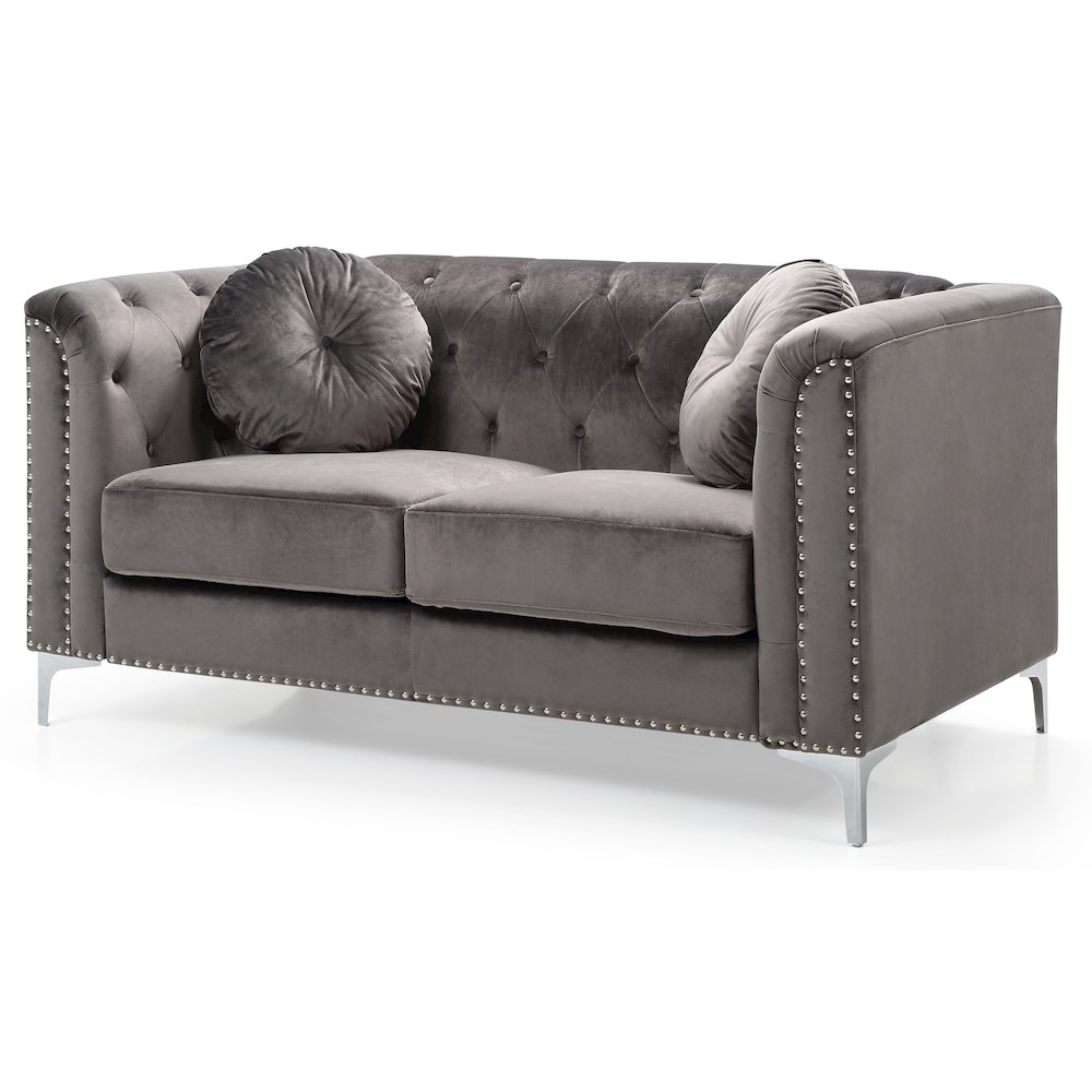 Glory Furniture Pompano Loveseat in Dark Gray Color. Picture 2