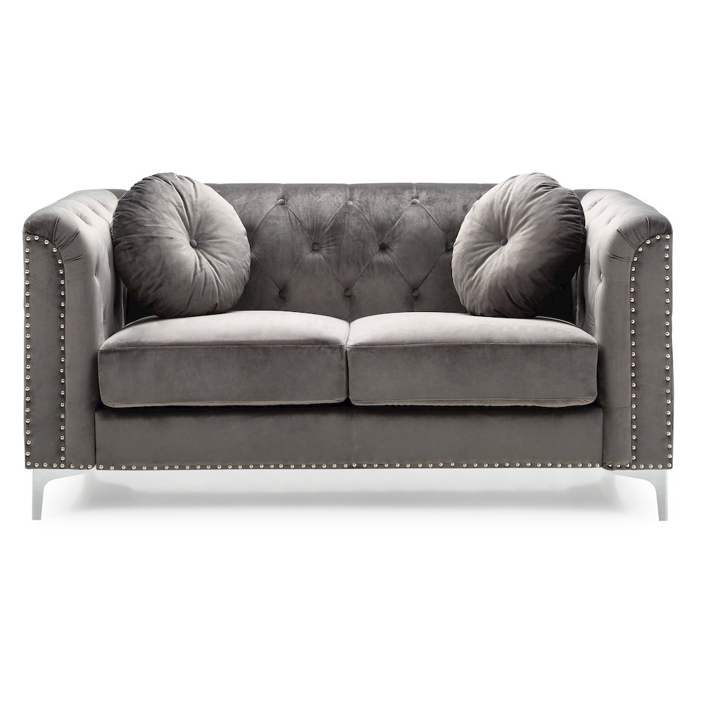 Glory Furniture Pompano Loveseat in Dark Gray Color. Picture 3