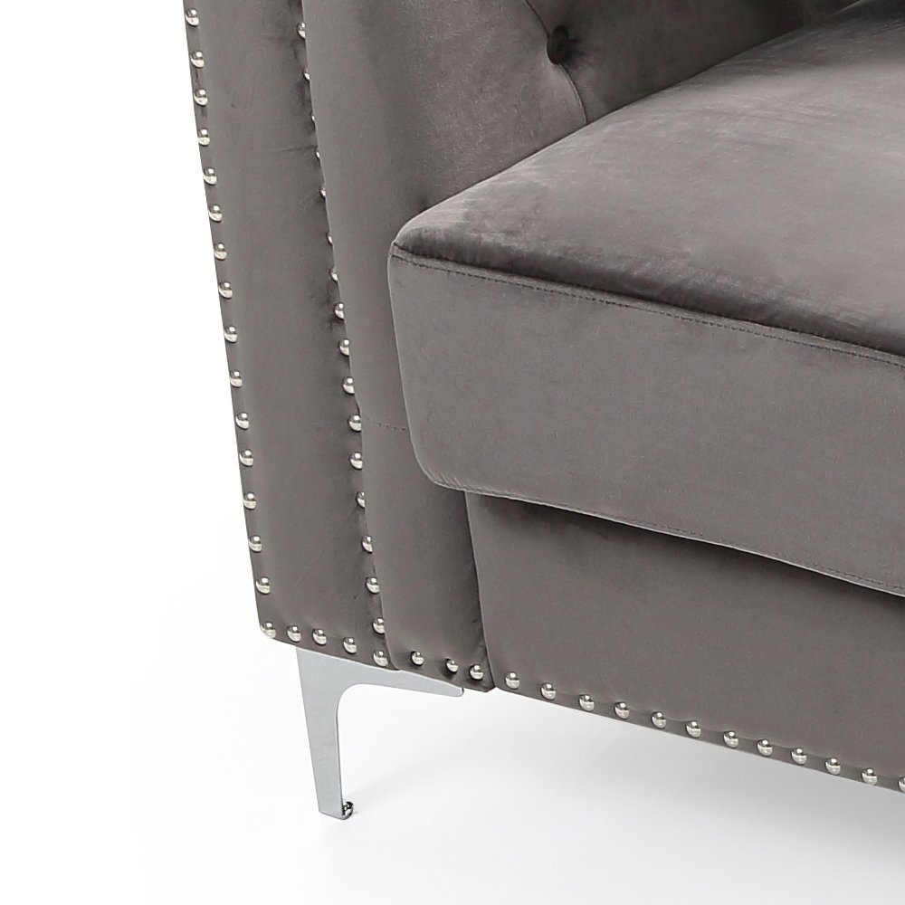 Glory Furniture Pompano Sofa in Dark Gray Color. Picture 5