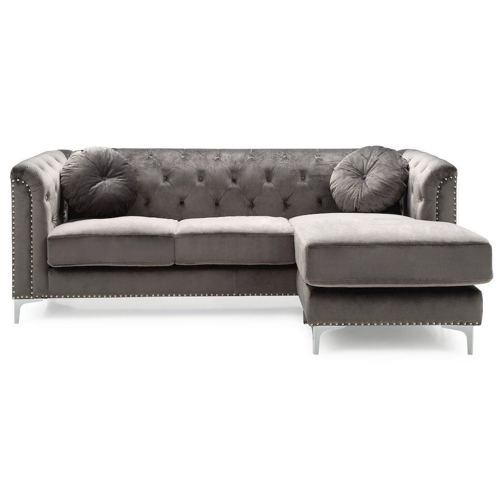 Glory Furniture Pompano Sofa Chaise in Dark Gray Color. Picture 2