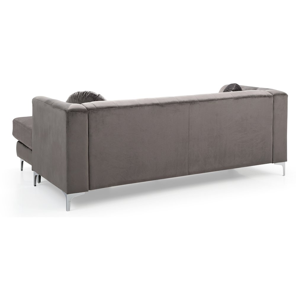 Glory Furniture Pompano Sofa Chaise in Dark Gray Color. Picture 4
