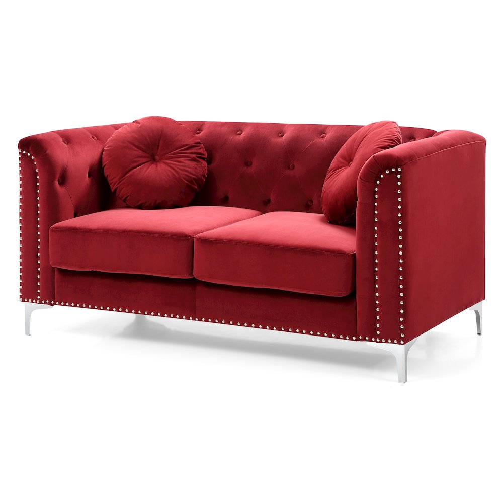 Glory Furniture Pompano Loveseat in Burgundy Color. Picture 2