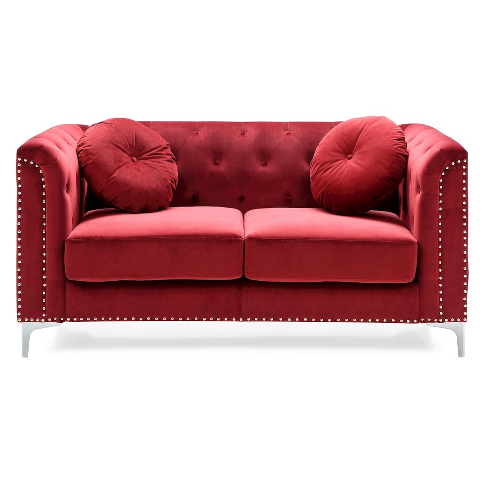 Glory Furniture Pompano Loveseat in Burgundy Color. Picture 3