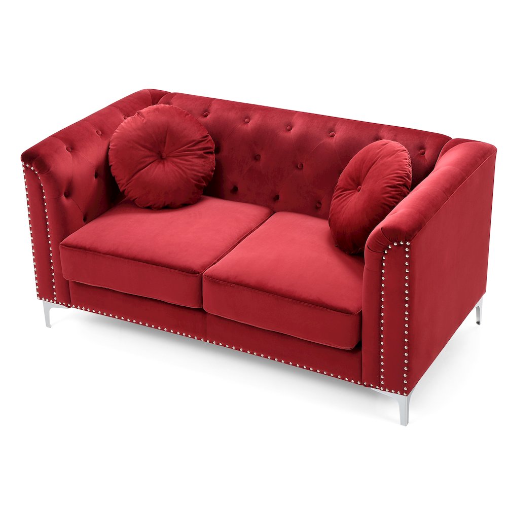 Glory Furniture Pompano Loveseat in Burgundy Color. Picture 4