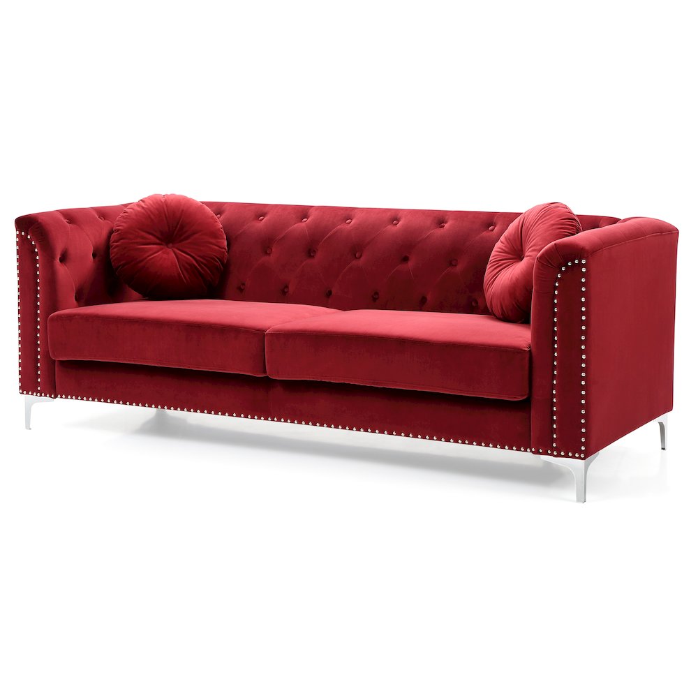 Glory Furniture Pompano Sofa in Burgundy Color. Picture 2