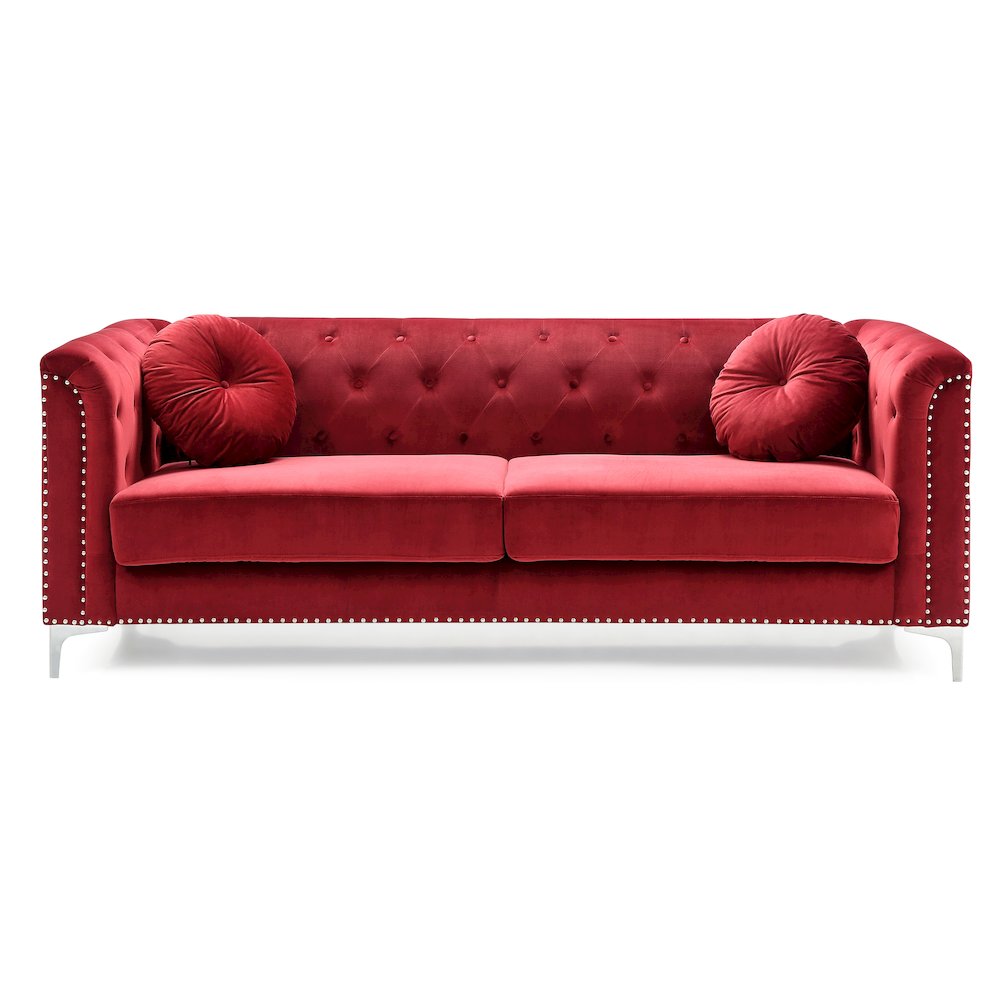 Glory Furniture Pompano Sofa in Burgundy Color. Picture 3