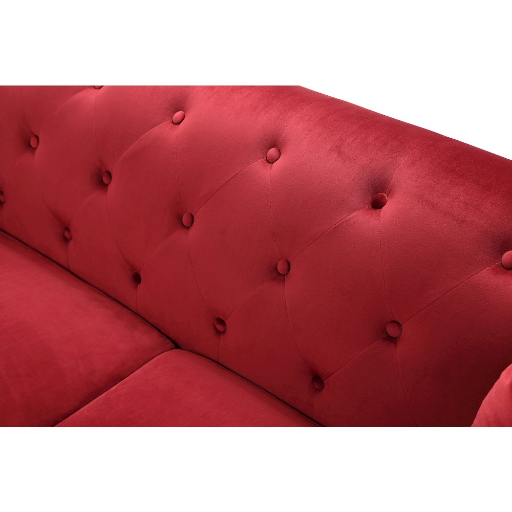 Glory Furniture Pompano Sofa in Burgundy Color. Picture 5