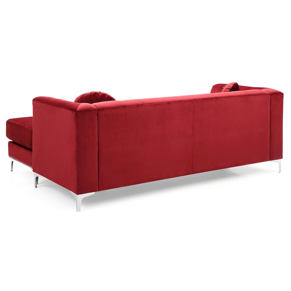 Glory Furniture Pompano Sofa Chaise in Burgundy Color. Picture 4