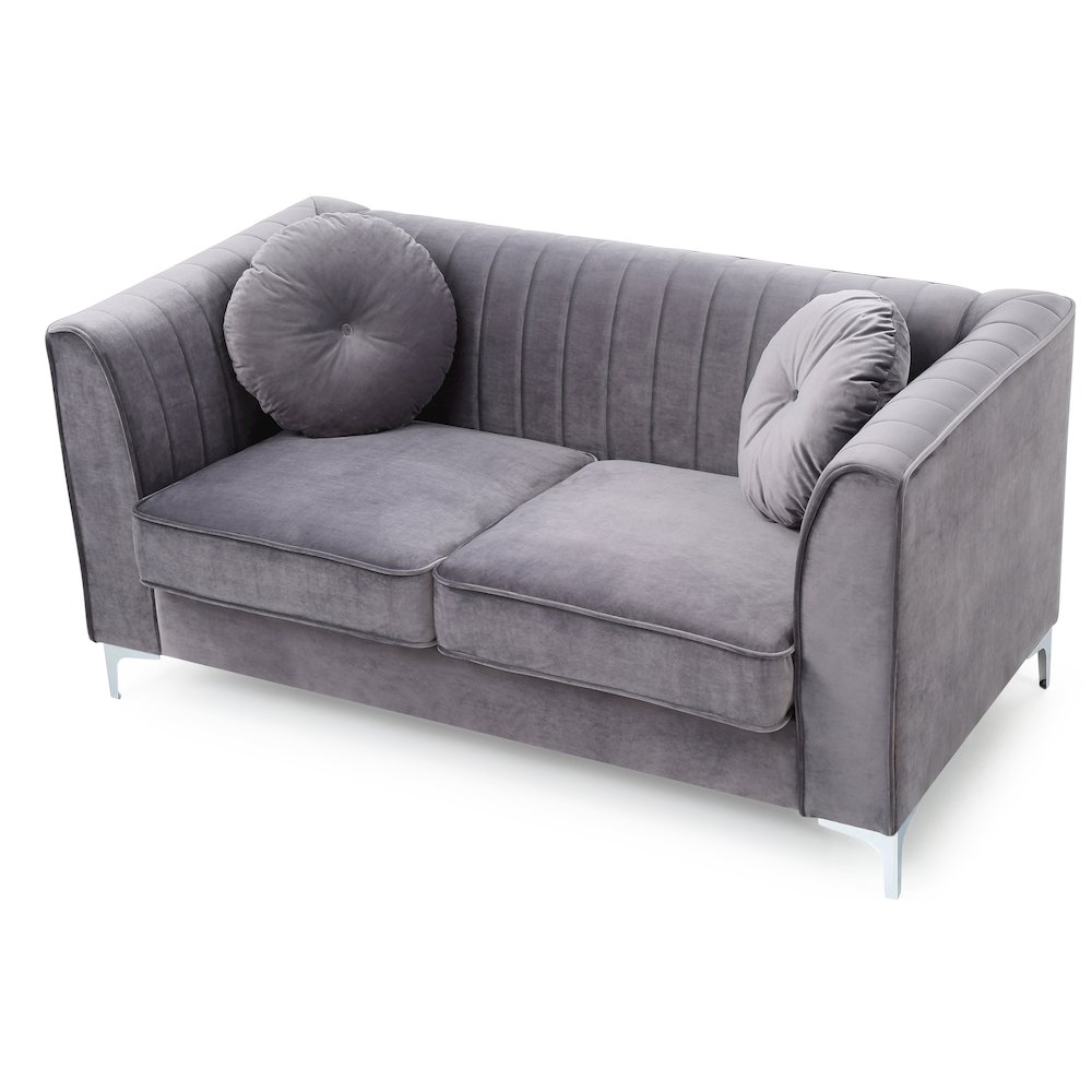 Glory Furniture Delray Loveseat in Gray Color. Picture 3