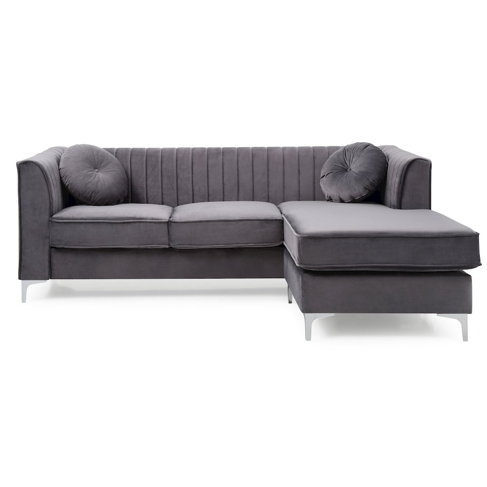 Glory Furniture Delray Sofa Chaise in Gray Color. Picture 2