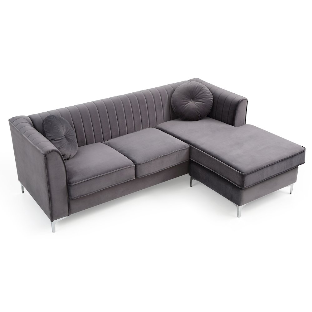 Glory Furniture Delray Sofa Chaise in Gray Color. Picture 3