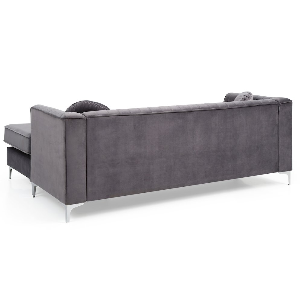 Glory Furniture Delray Sofa Chaise in Gray Color. Picture 4