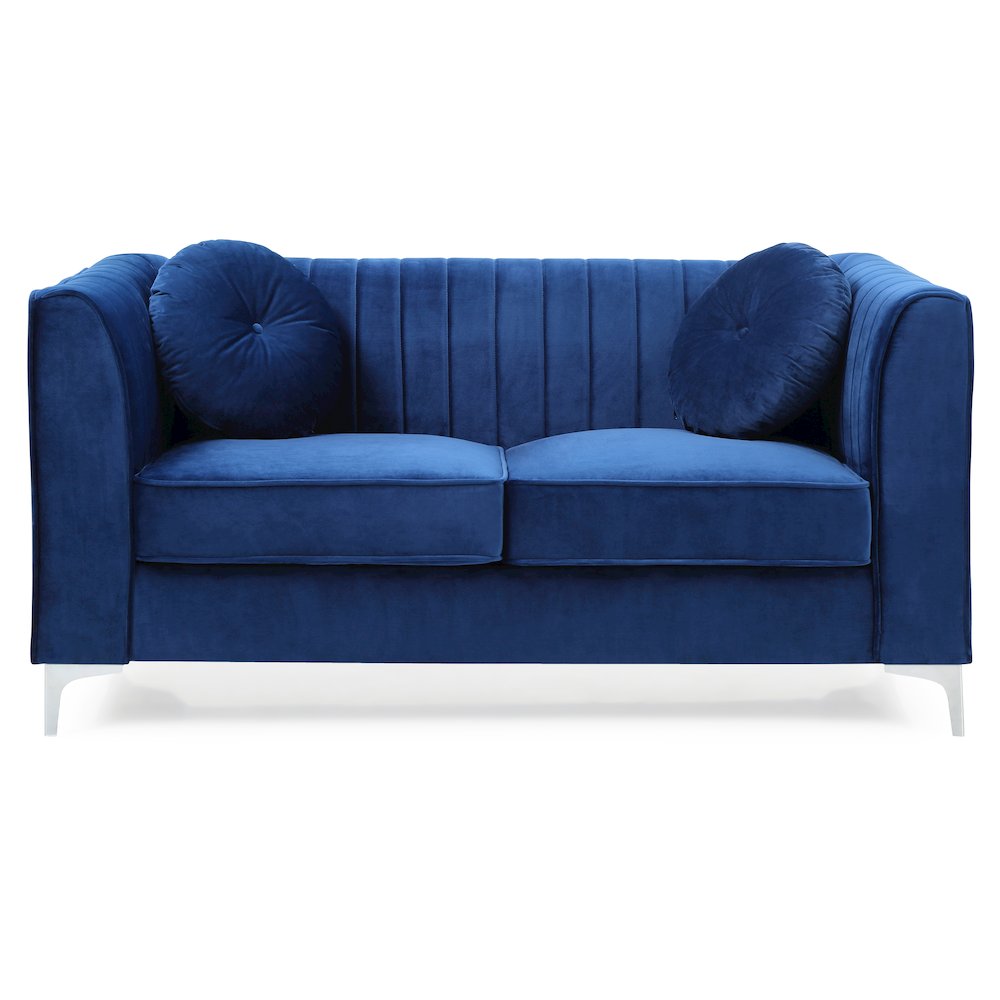 Glory Furniture Delray Loveseat in Navy Blue Color. Picture 2