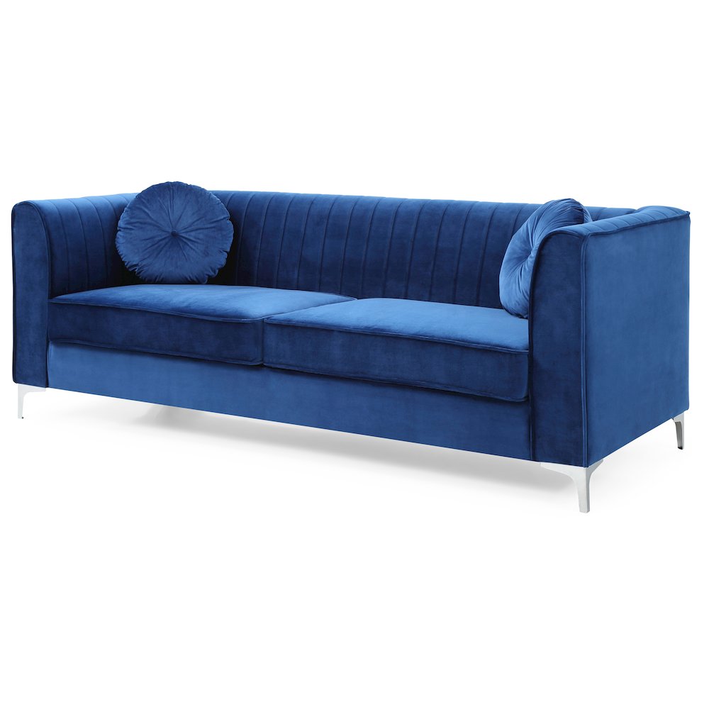 Glory Furniture Delray Sofa in Navy Blue Color. Picture 3