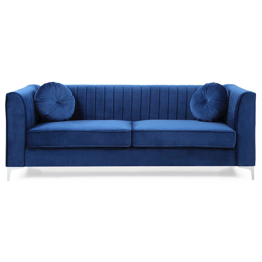 Glory Furniture Delray Sofa in Navy Blue Color. Picture 4