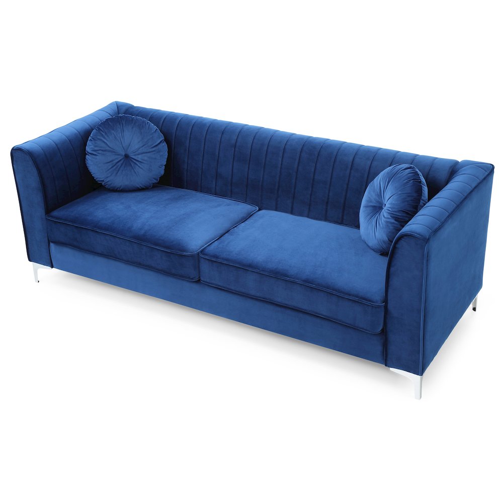 Glory Furniture Delray Sofa in Navy Blue Color. Picture 1