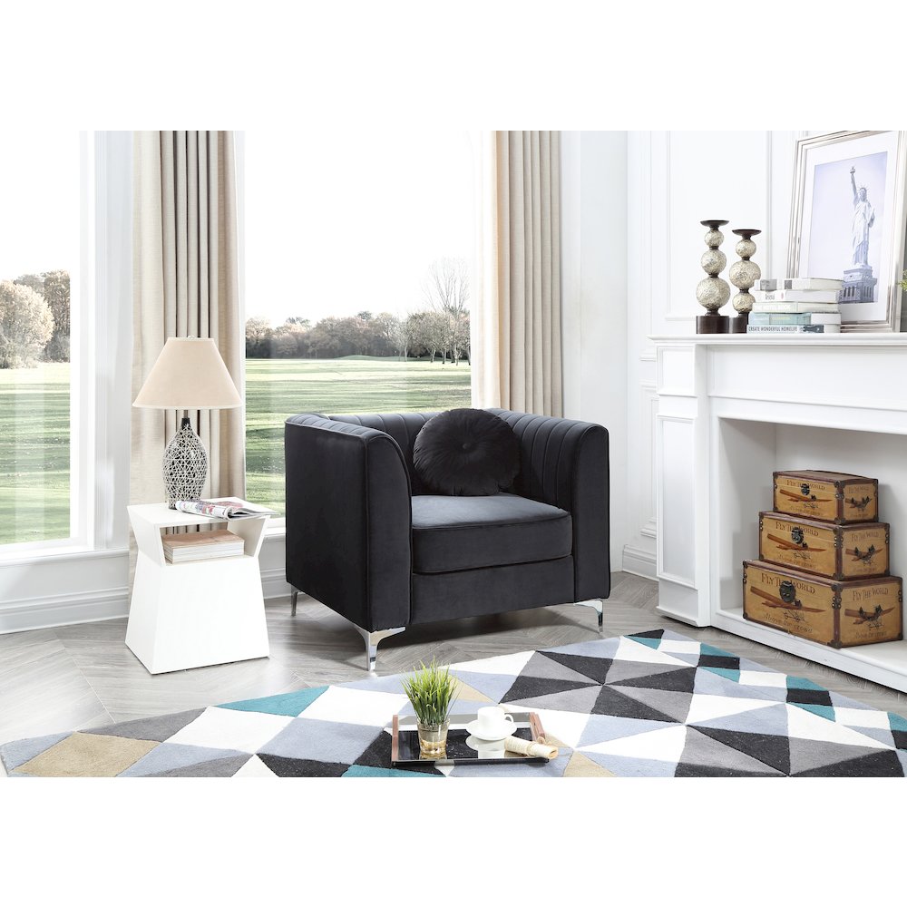 Glory Furniture Delray Accent Chair in Black Color. Picture 5
