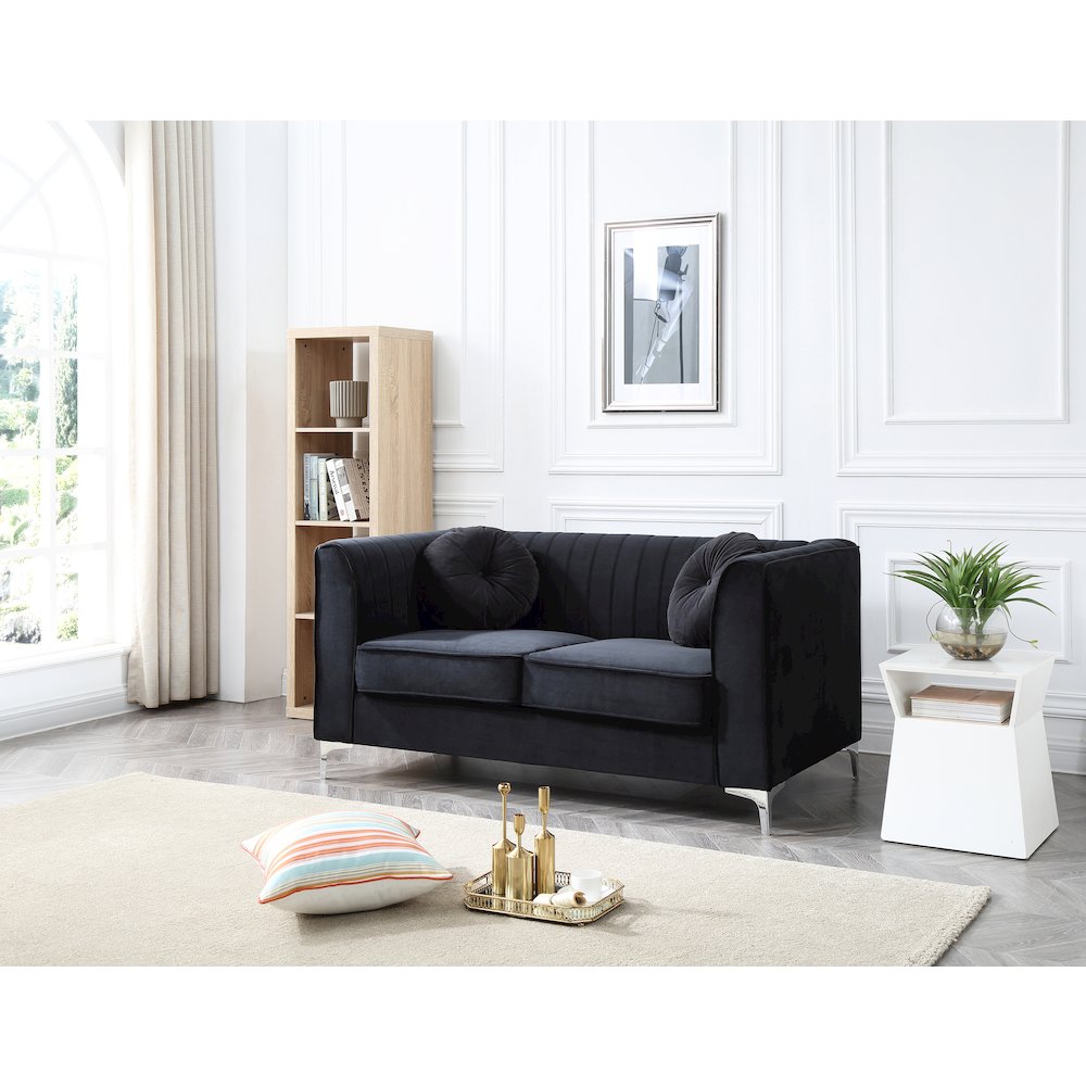 Glory Furniture Delray Loveseat in Black Color. Picture 5