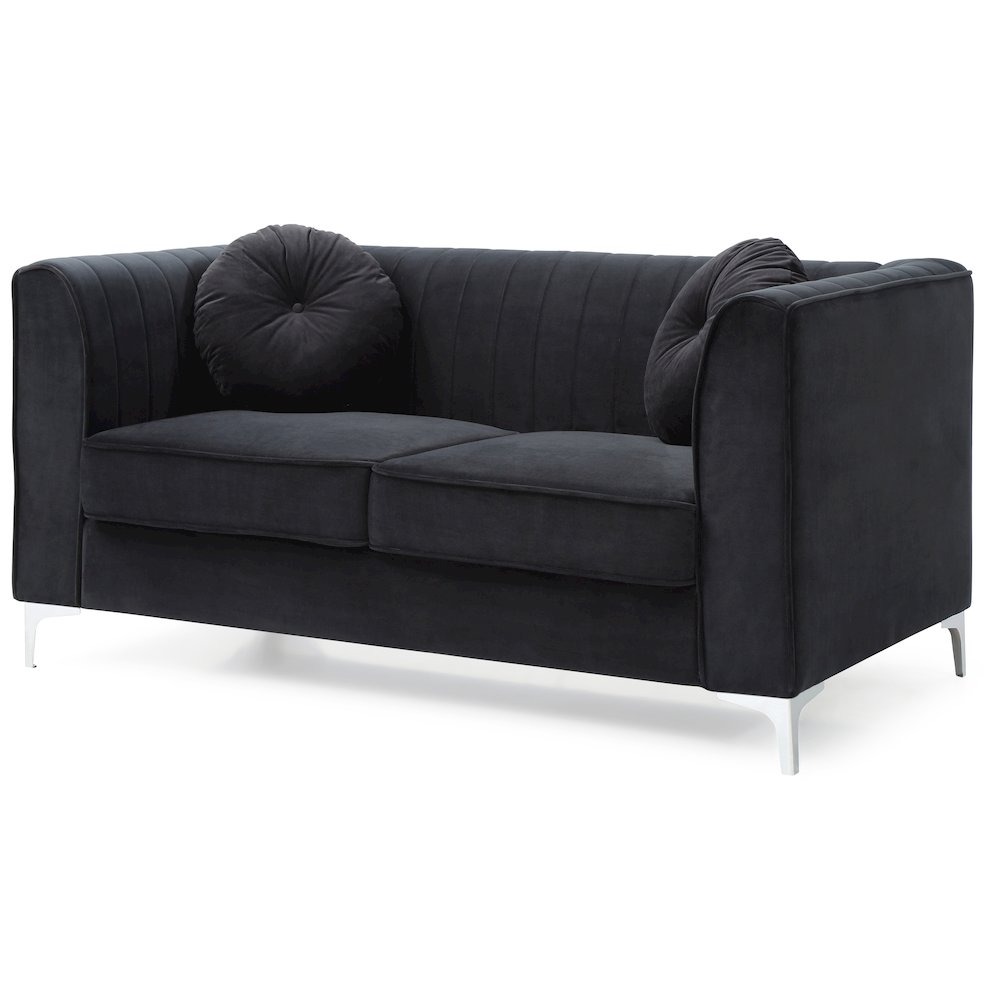 Glory Furniture Delray Loveseat in Black Color. Picture 2