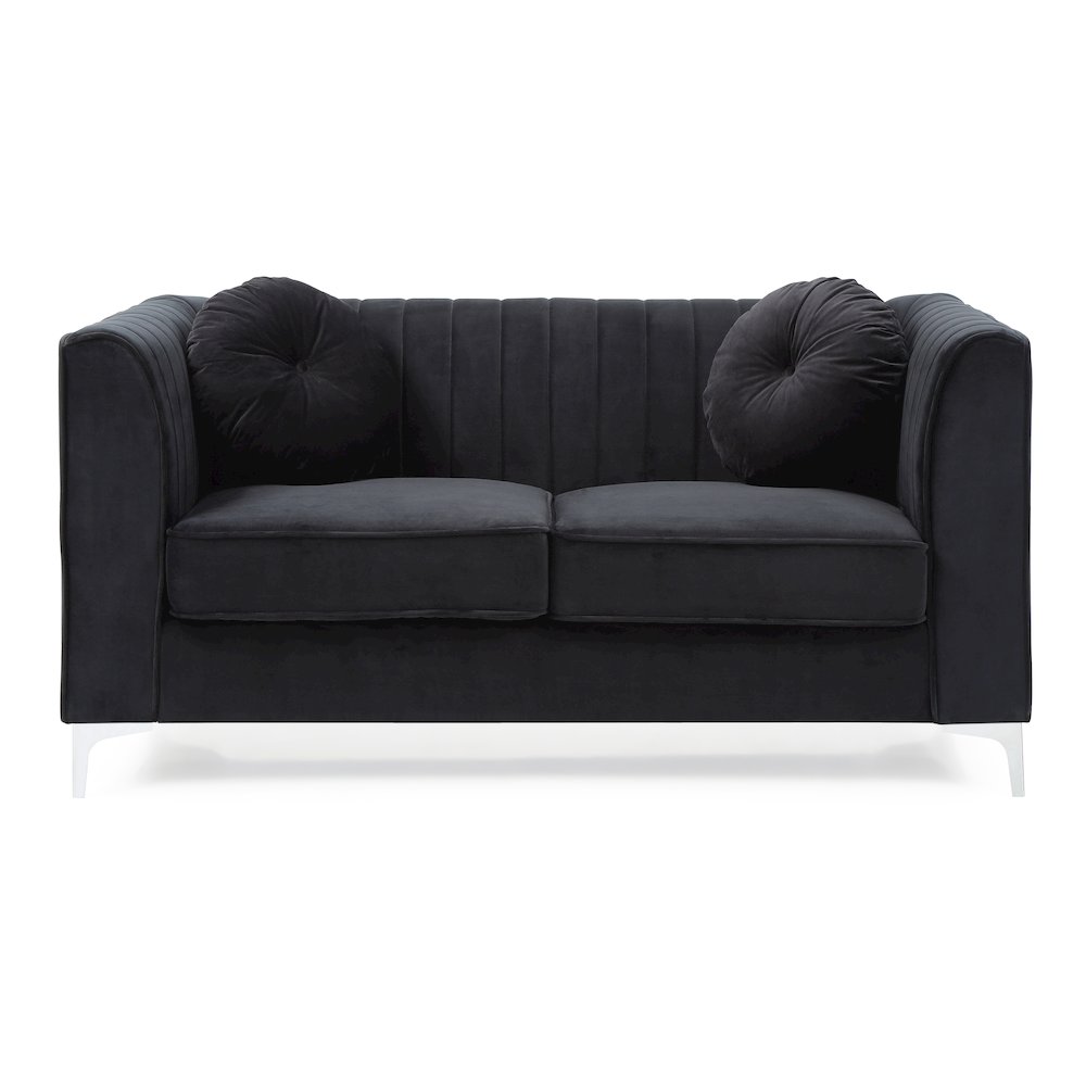 Glory Furniture Delray Loveseat in Black Color. Picture 3