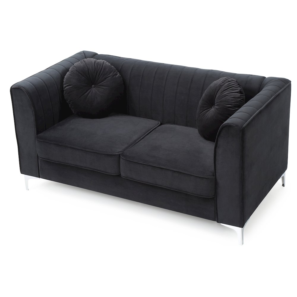 Glory Furniture Delray Loveseat in Black Color. Picture 4