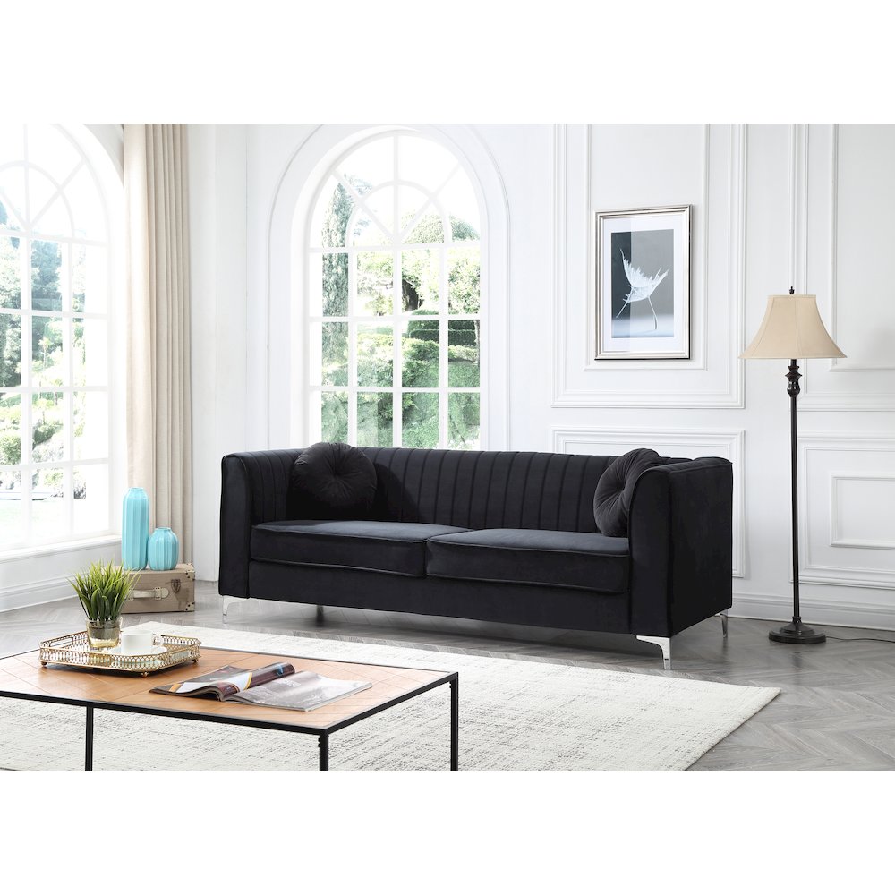 Glory Furniture Delray Sofa in Black Color. Picture 6