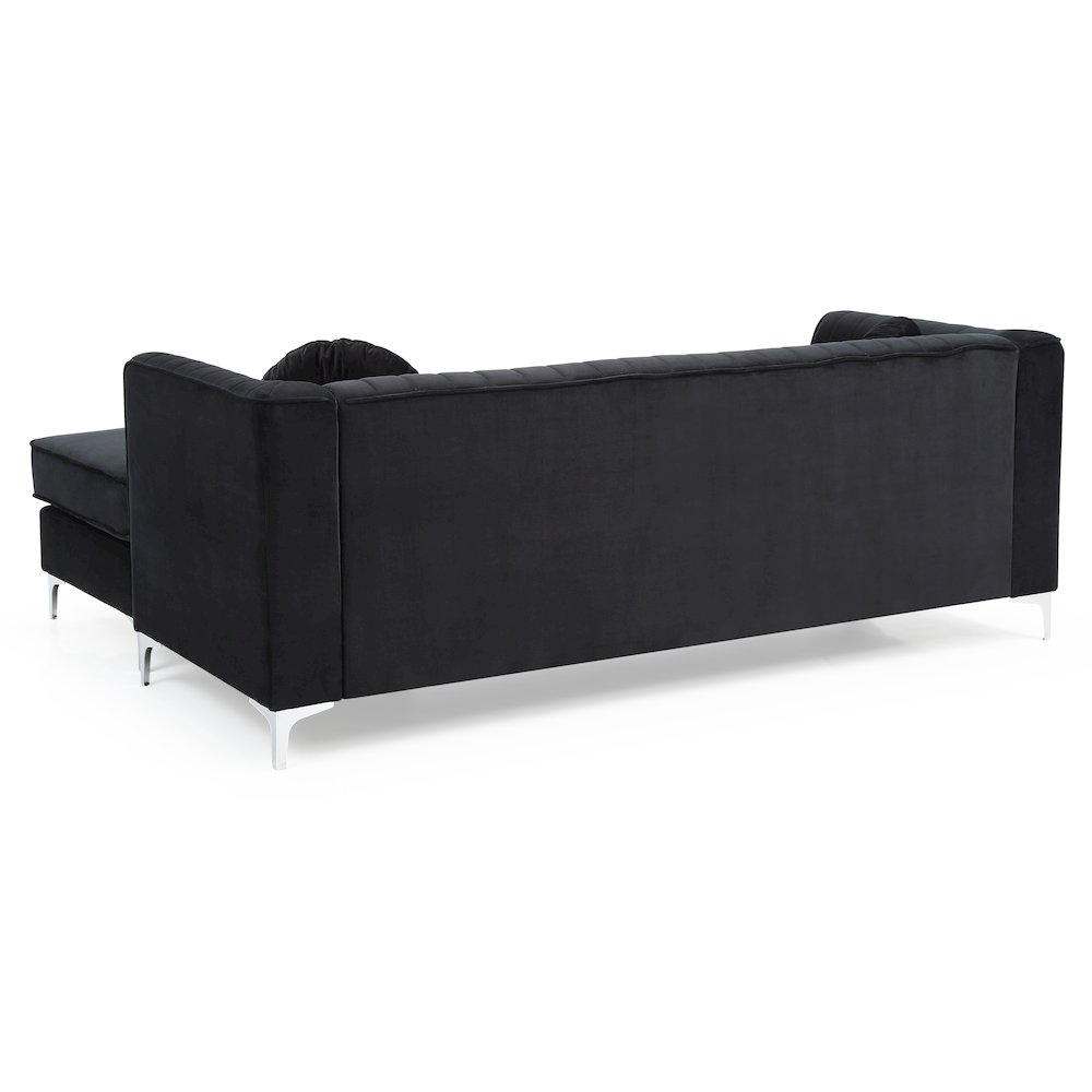 Glory Furniture Delray Sofa Chaise in Black Color. Picture 4