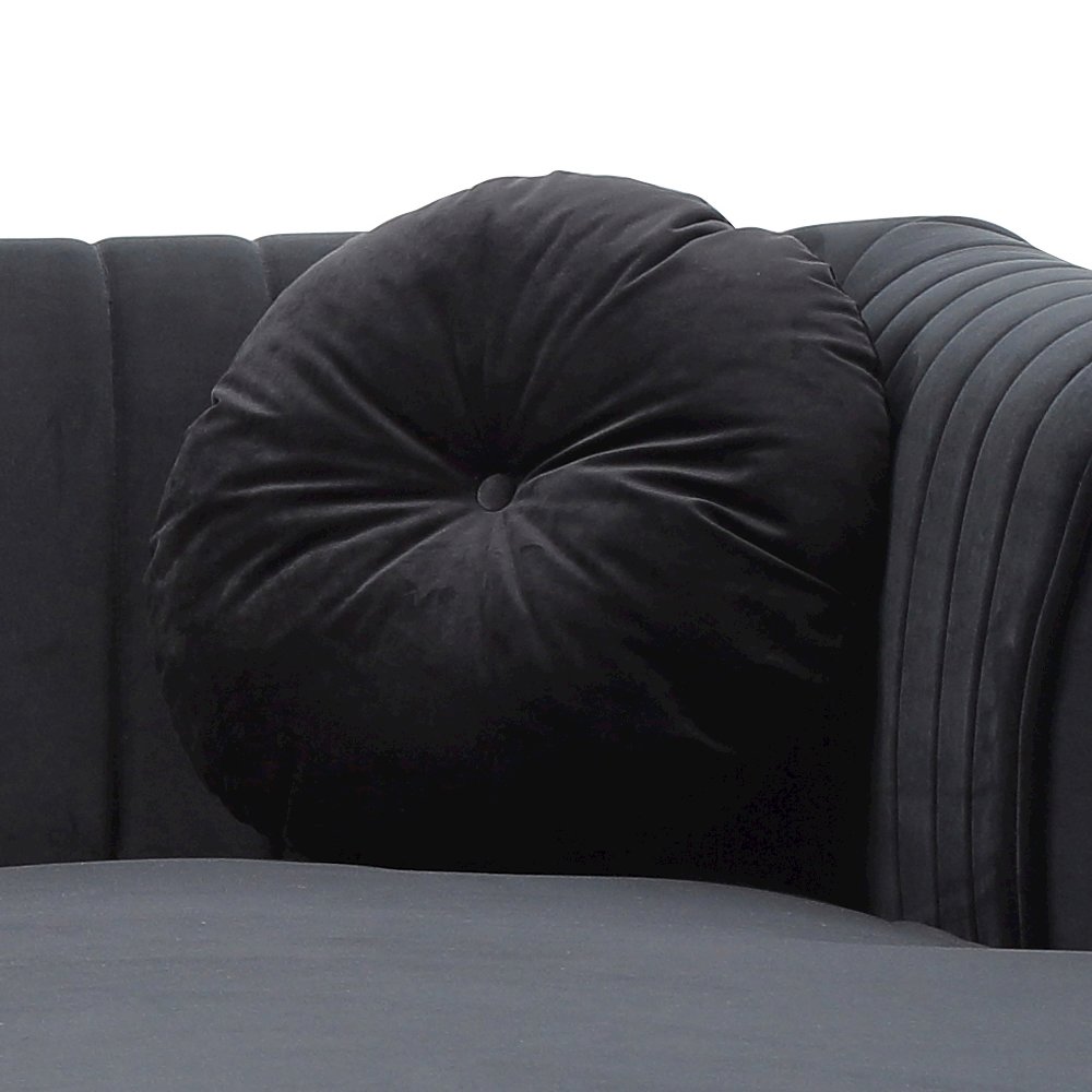 Glory Furniture Delray Sofa Chaise in Black Color. Picture 6