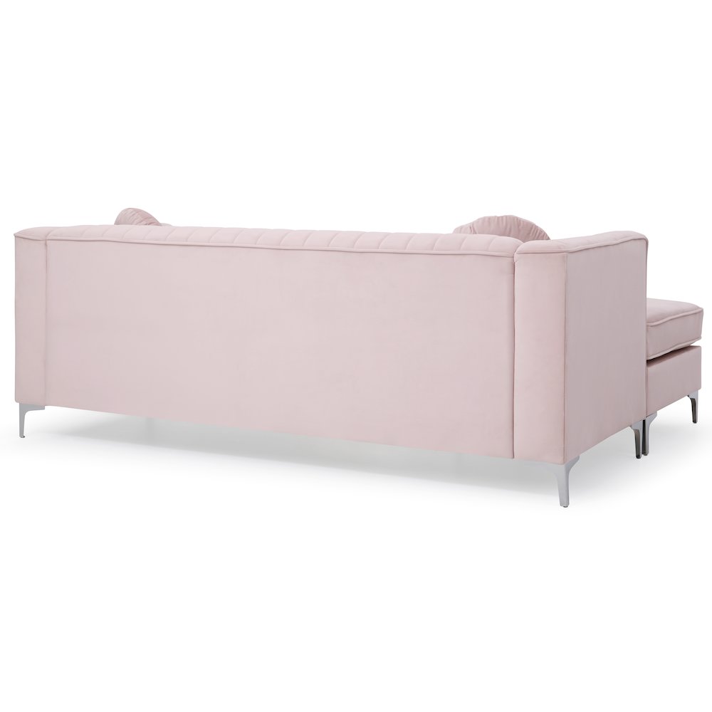 Glory Furniture Delray Sofa Chaise in Pink Color. Picture 4