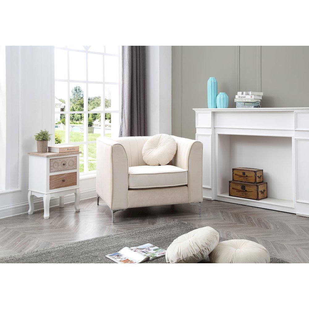 Glory Furniture Delray Accent Chair in Ivory Color. Picture 5