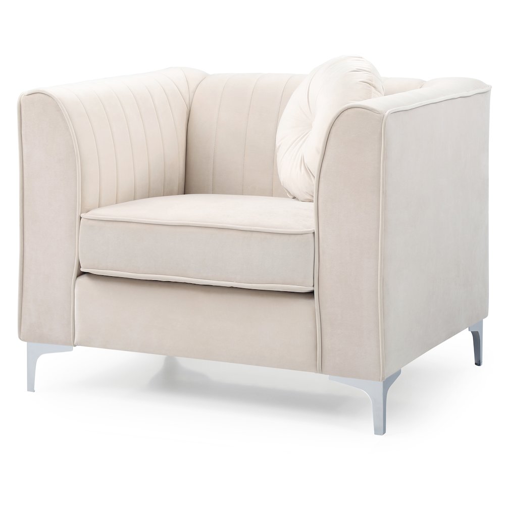 Glory Furniture Delray Accent Chair in Ivory Color. Picture 1