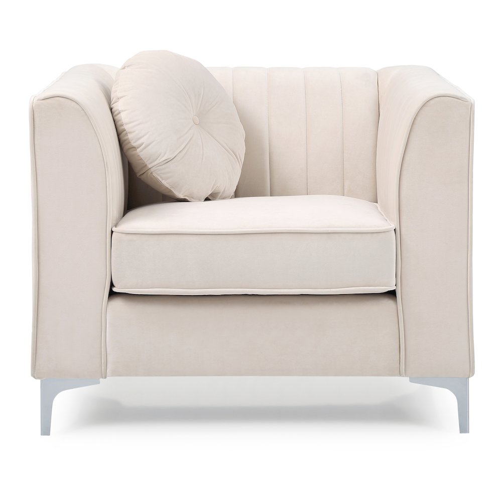 Glory Furniture Delray Accent Chair in Ivory Color. Picture 2