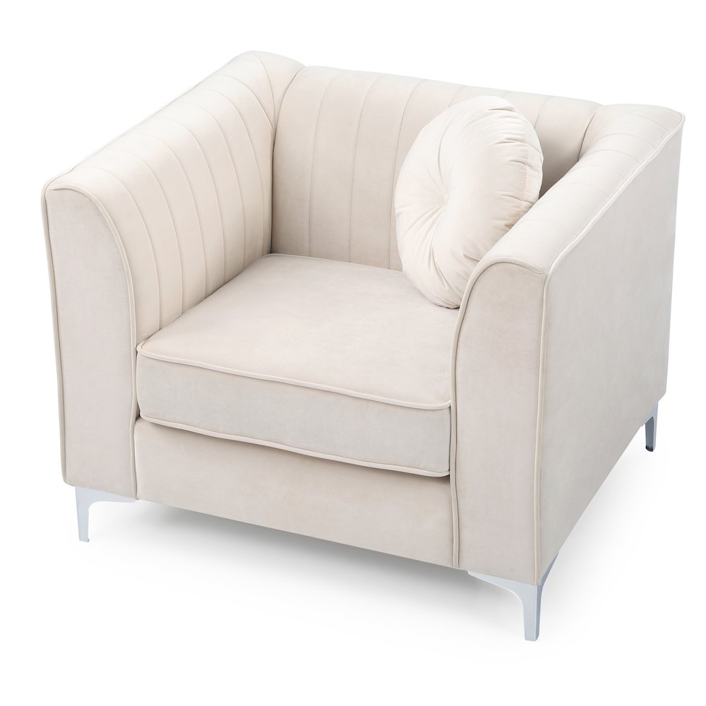 Glory Furniture Delray Accent Chair in Ivory Color. Picture 3