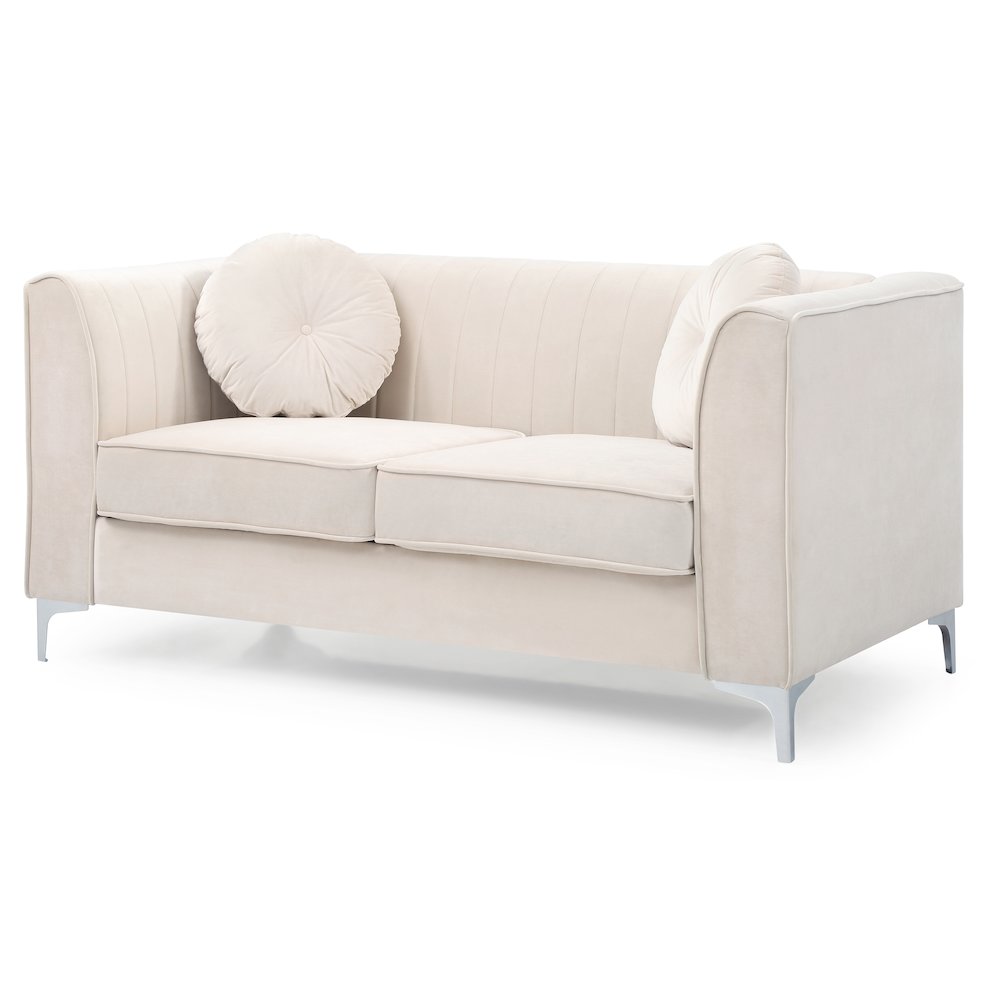 Glory Furniture Delray Loveseat in Ivory Color. Picture 1