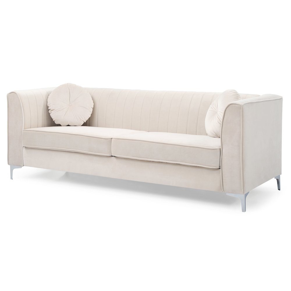 Glory Furniture Delray Sofa in Ivory Color. Picture 2