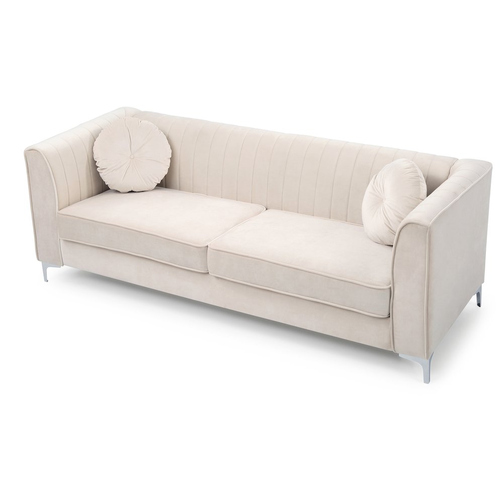 Glory Furniture Delray Sofa in Ivory Color. Picture 3