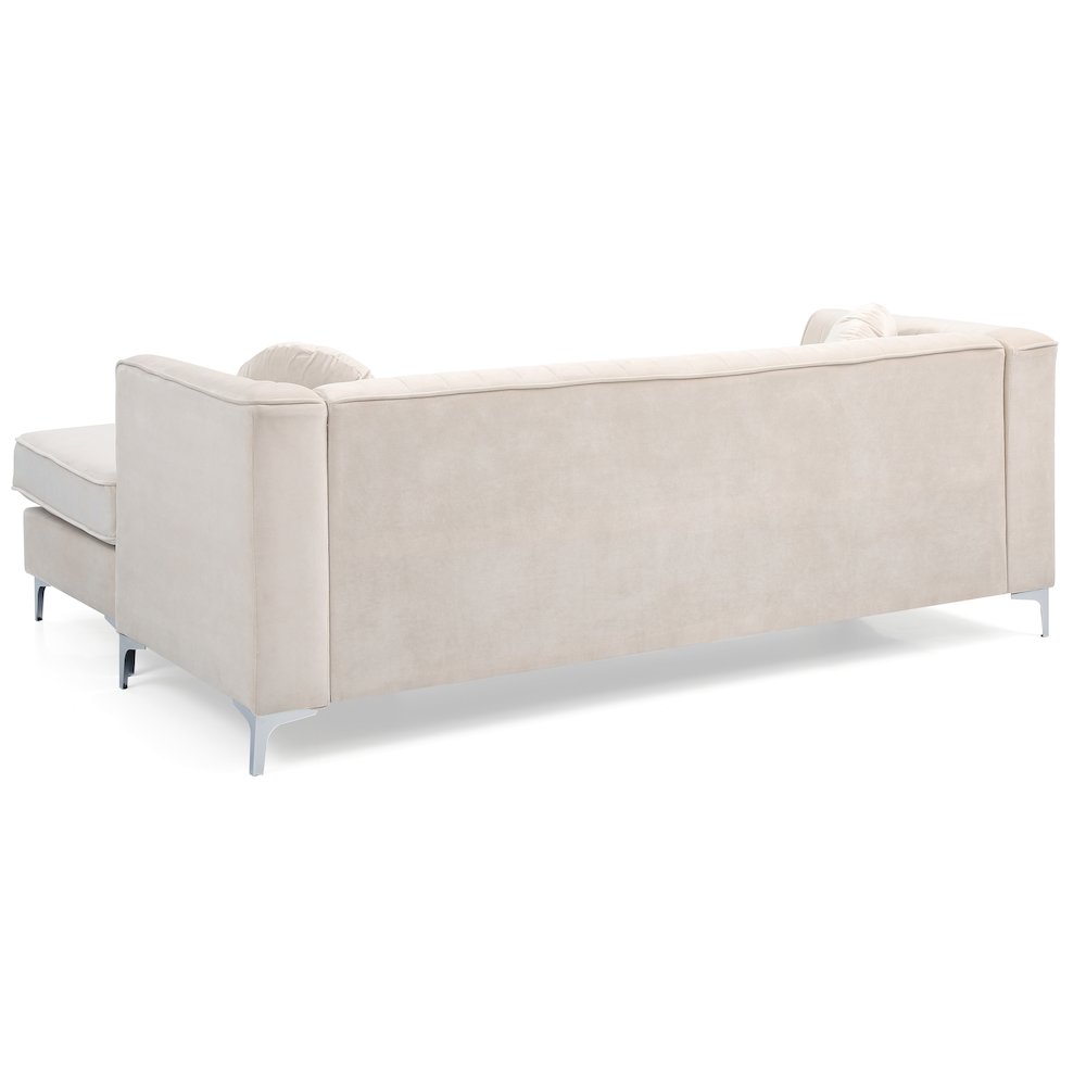 Glory Furniture Delray Sofa Chaise in Ivory Color. Picture 4
