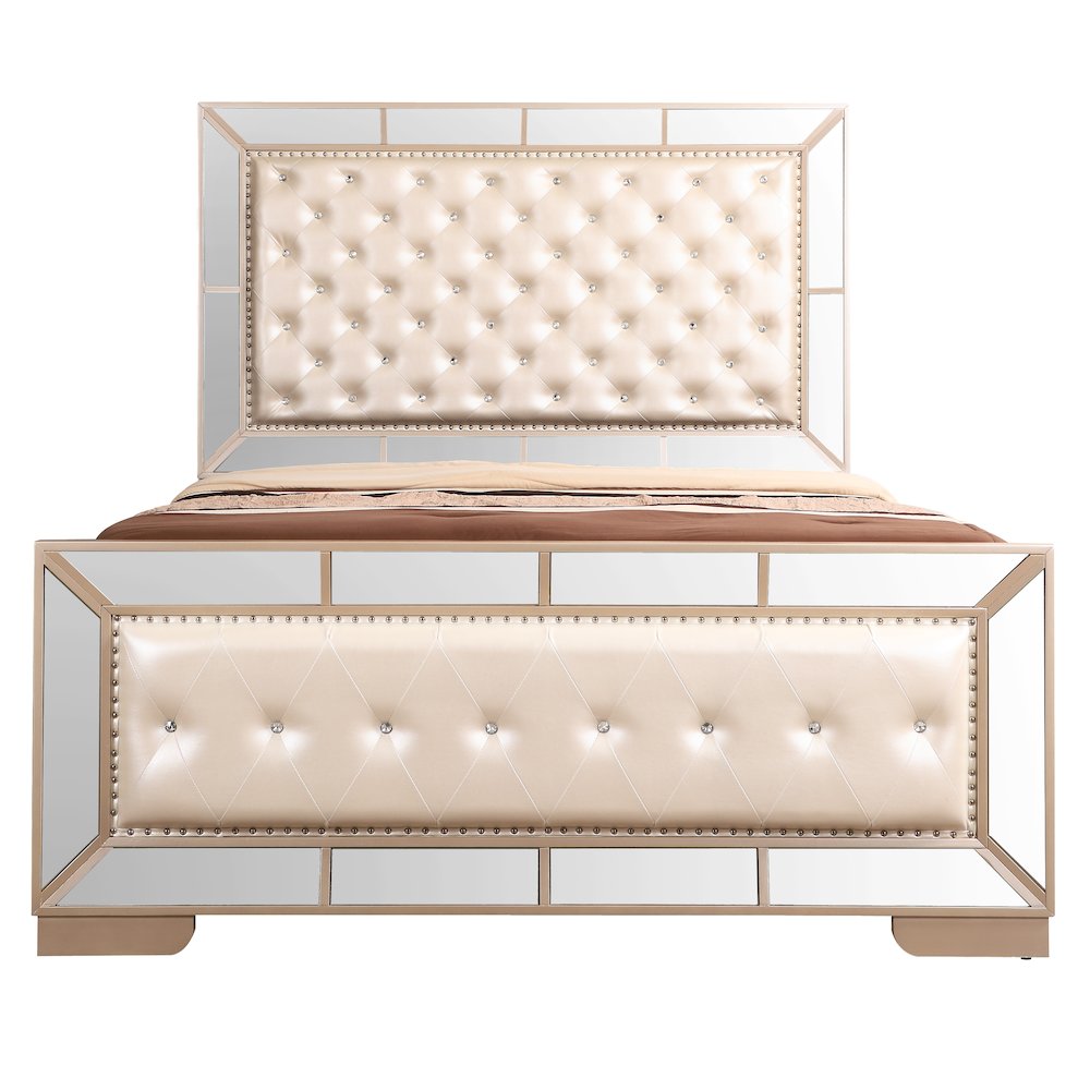 Glory Furniture Hollywood Hills Queen Bed in Pearl Color. Picture 4