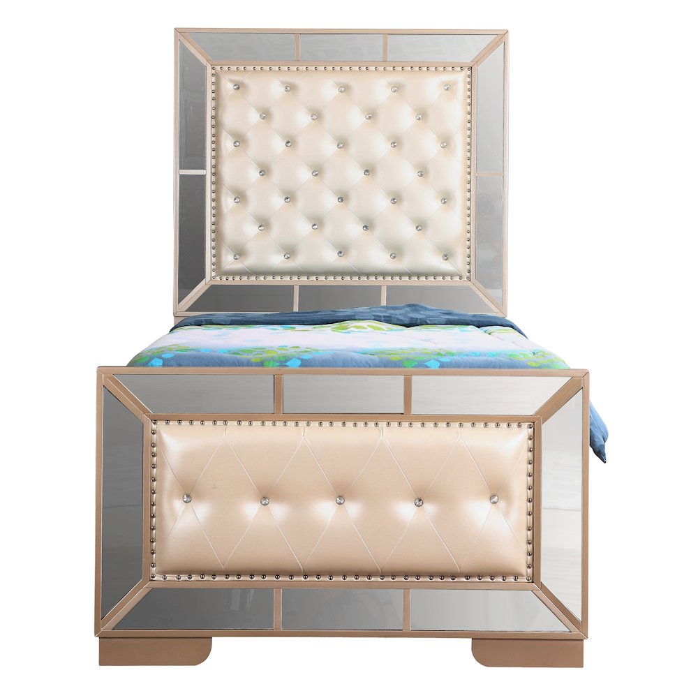Glory Furniture Hollywood Hills Twin Bed in Pearl Color. Picture 5